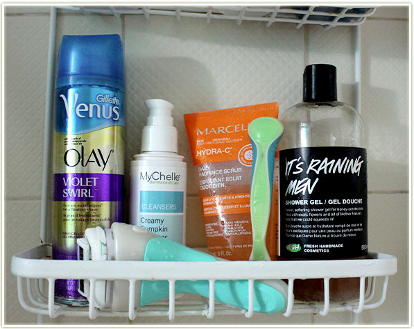 Shower caddy holding all my shower essentials!