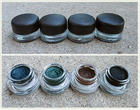 MAC Fluidlines (l-r): Midnight Blues, Dark Envy, Dipdown, Blacktrack