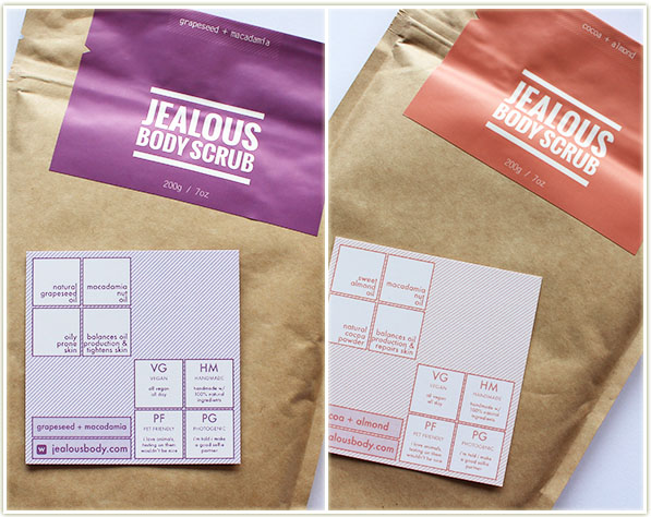 Jealous Body: Grapeseed + Macadamia and Cocoa + Almond