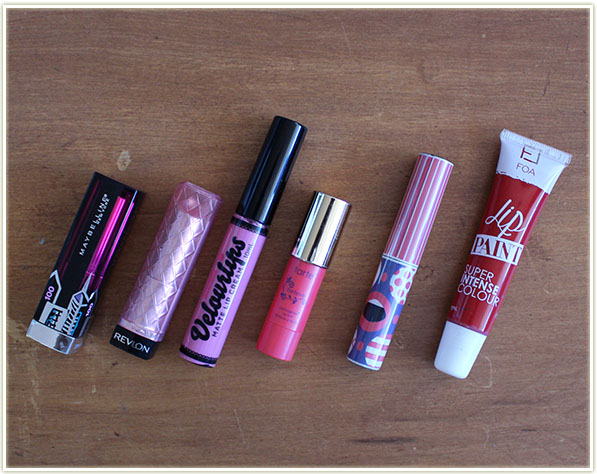 Variety of lip products courtesy of the CBB swap