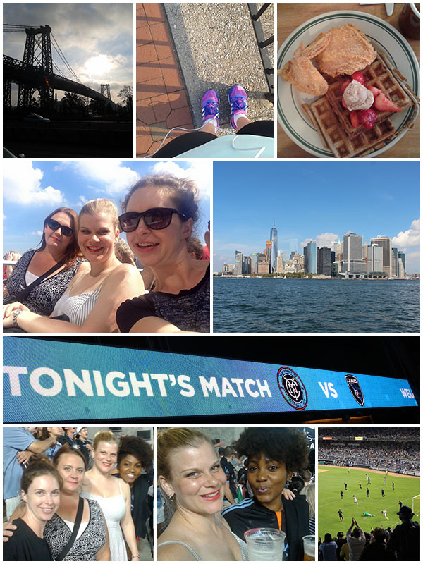 Day 3 - Early morning run followed by chicken and waffles, went out to Governor's Island to... have drinks, went to a New York City FC game at Yankee Stadium.