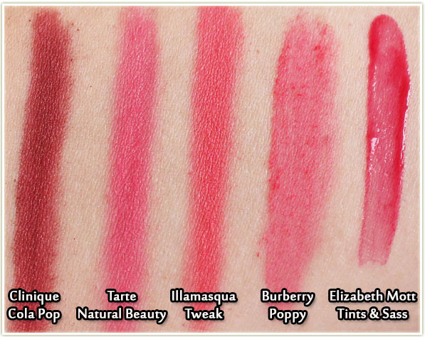 Red cheek swatches