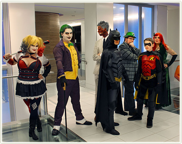 Halloween 2015: Harley Quinn, The Joker, Two Face, Batman, The Riddler, Robin and Poison Ivy
