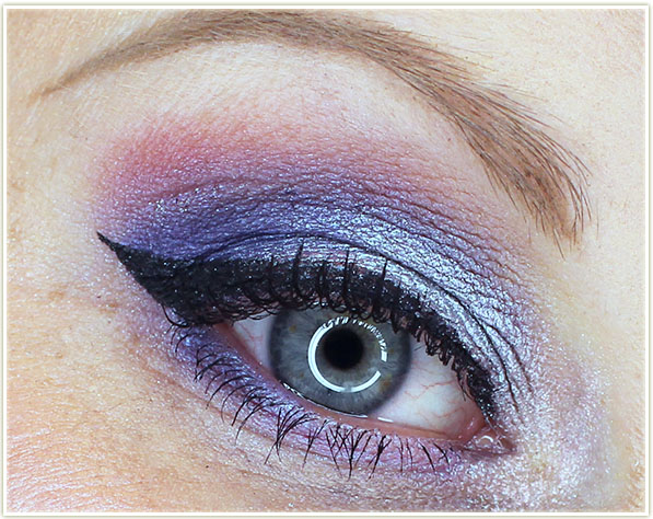 Wearing Kaleidoscope on the lid, Prism on the inner corner and Blacklight on the lower lash line