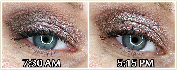 Maybelline Master Primer Time Trial - comparison between 7:30 am and 5:15 pm