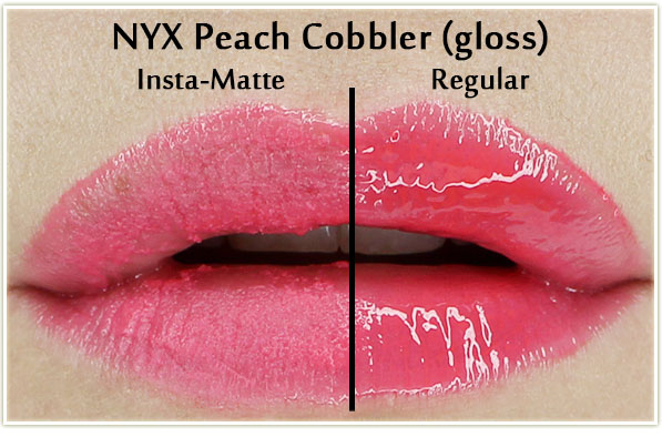 Smashbox Insta-Matte on NYX Peach Cobbler butter gloss