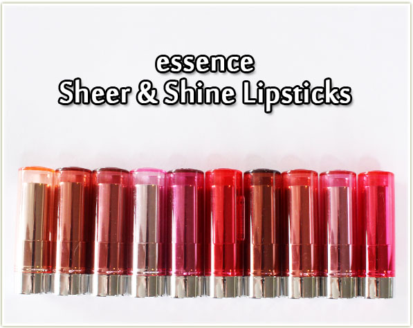 Essence Sheer Shine Lipsticks Full