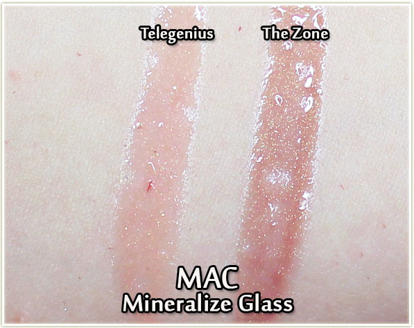 MAC Future MAC Mineralize Glasses in Telegenius & The Zone swatches