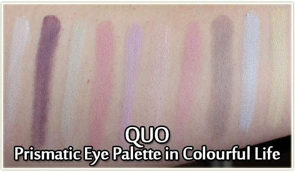 QUO Prismatic Eye Palette in Colourful Life - swatches