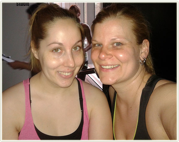 Thankfully my friend (and beauty blogger!) Shawna was there to try out spinning with me as well!