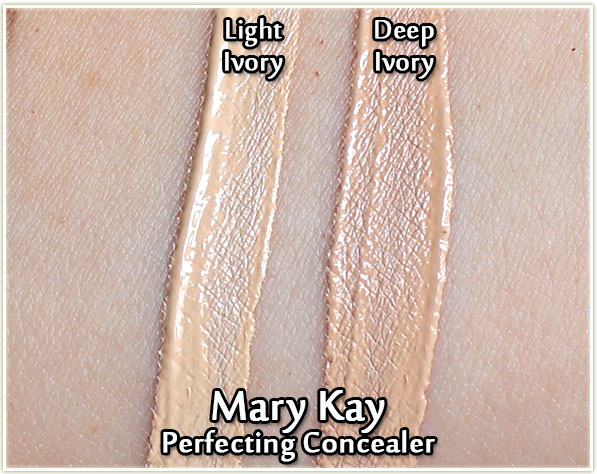 Mary Kay Perfecting Concealer in Light Ivory & Deep Ivory - swatches