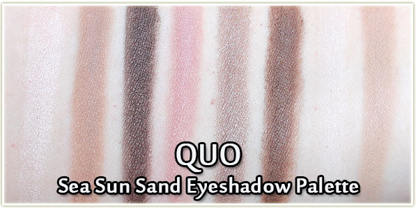 QUO Sea Sun Sand Eyeshadow Palette - swatches