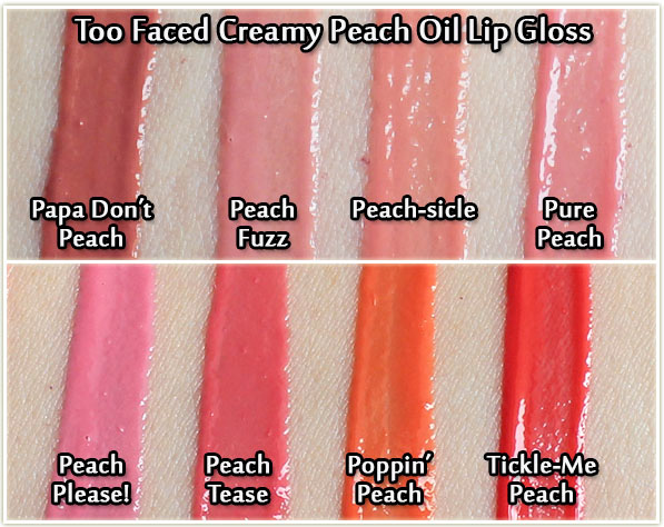 Too Faced Creamy Peach Oil Lip Gloss - swatches