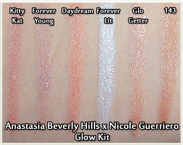 Anastasia Beverly Hills x Nicole Guerriero Glow Kit - swatches