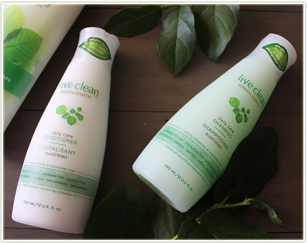 Live Clean Green Earth shampoo and conditioner