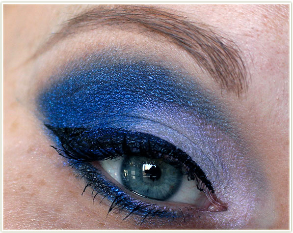 Wearing MAKE UP FOR EVER Star Lit Powder in 5 Frozen Purple & 19 Ultramarine