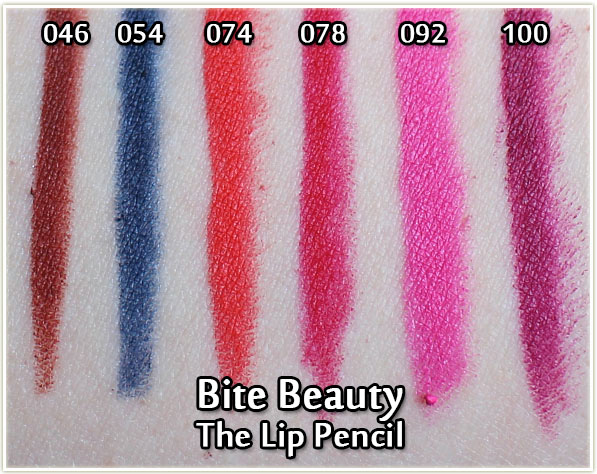 Bite Beauty Lip Pencils - swatches