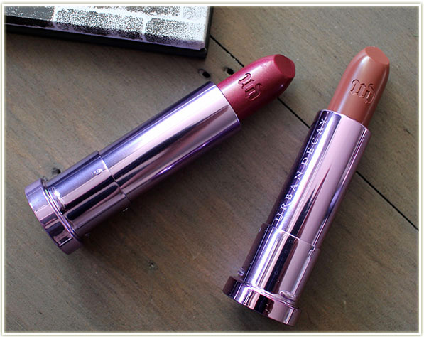 Urban Decay Nocturnal lipsticks in Backstab and Lawbreaker