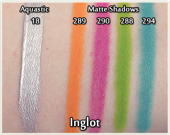 Inglot Aquastic and Ms. Butterfly eyeshadow swatches
