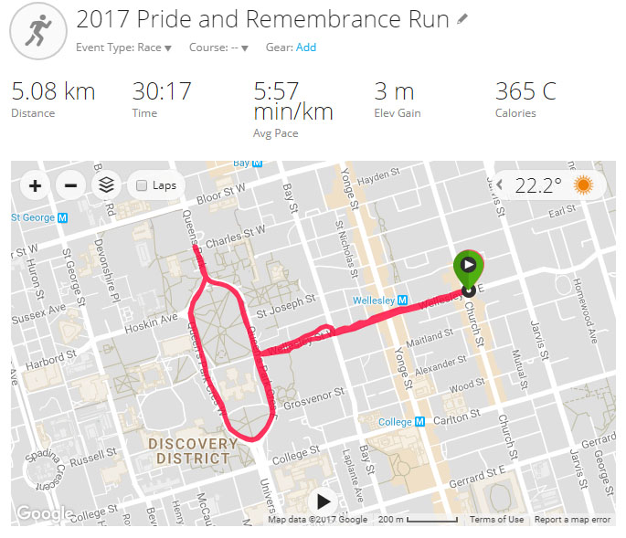 2017 Pride and Remembrance Run Course and Details