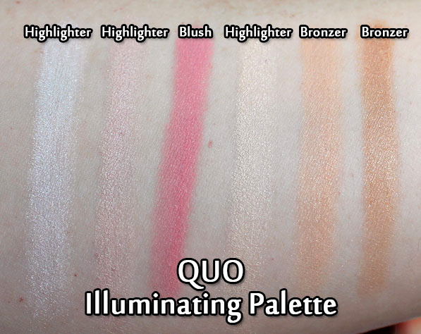 QUO Holiday 2017 Illuminating Palette - swatches