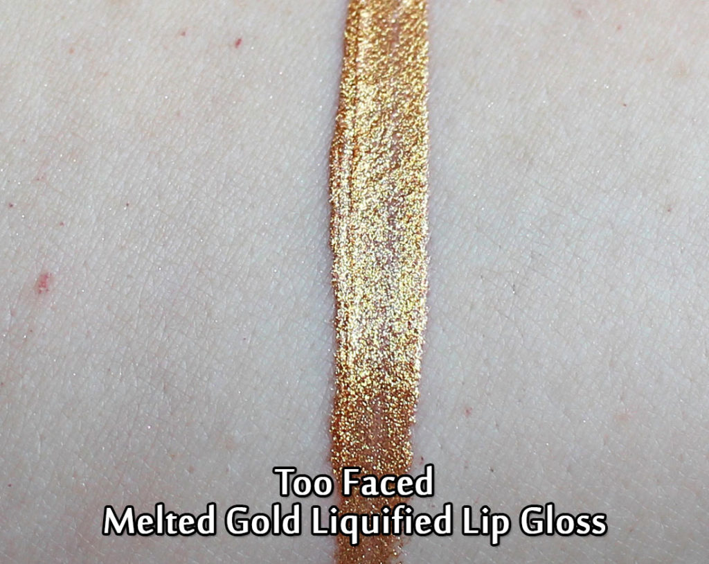 Too Faced Melted Gold Liquified Lip Gloss - swatched