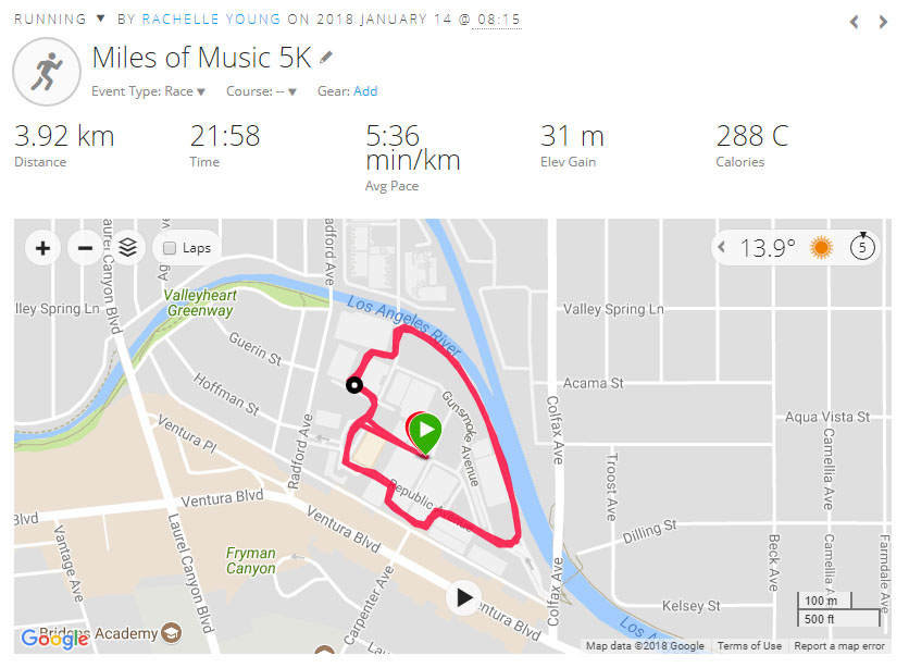 Miles of Music 5K - Course Map