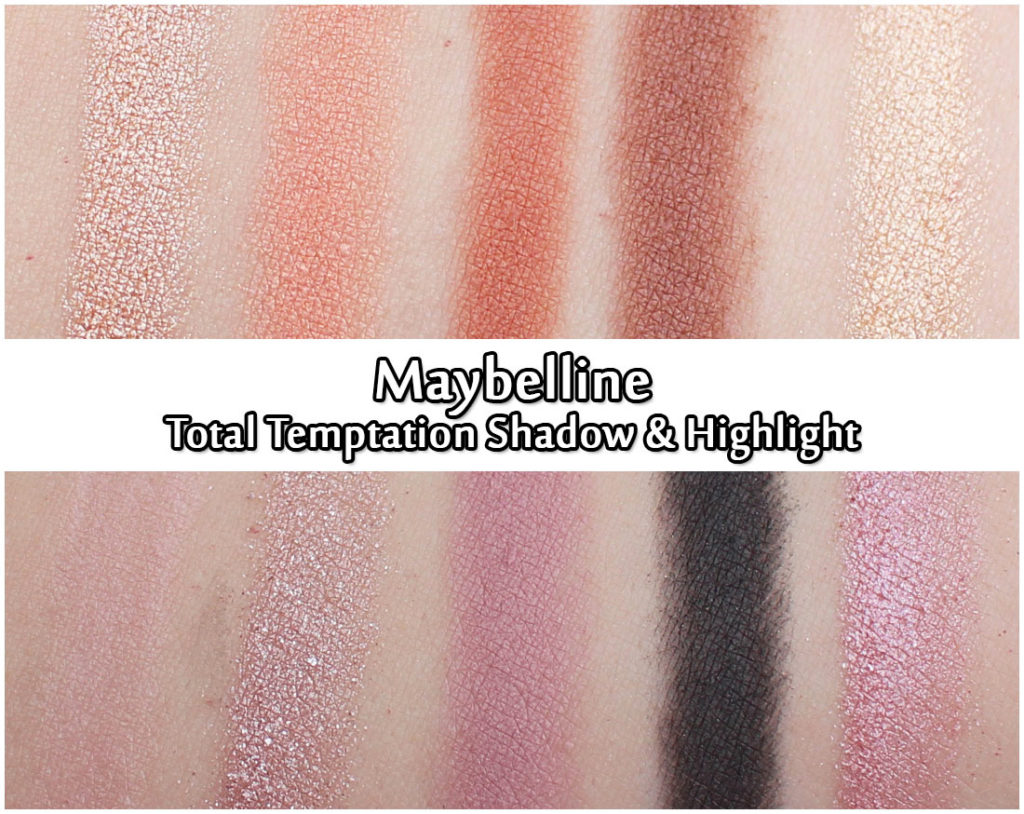 Maybelline Total Temptation Eyeshadow + Highlight Palette swatches
