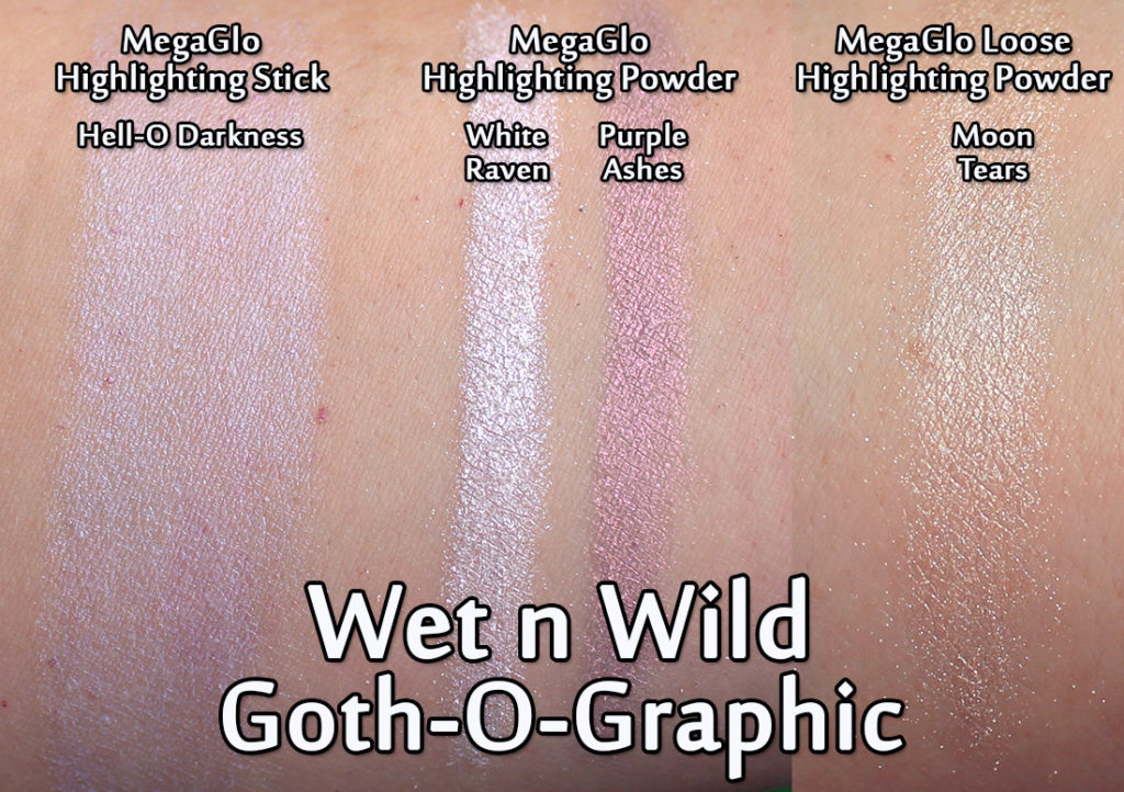 Wet N Wild - Goth-O-Graphic - Highlighters - swatched