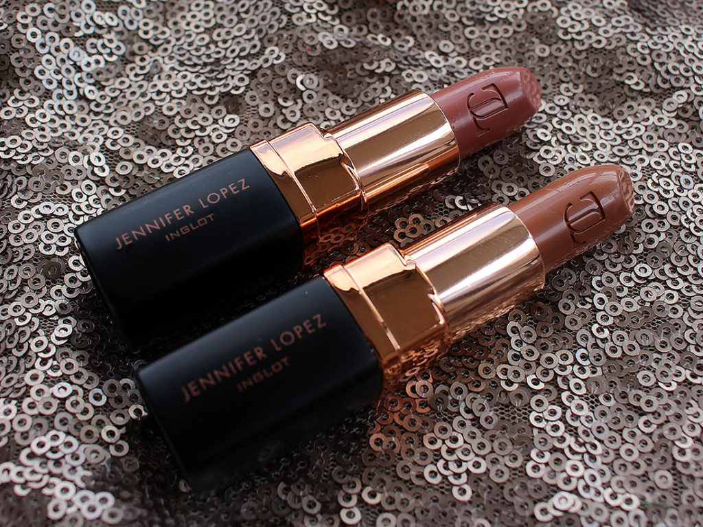 INGLOT x Jennifer Lopez lipsticks - Flamingo (J217) and Champagne (J213)