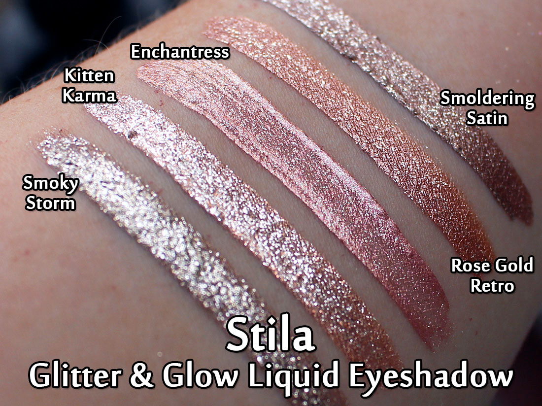 Stila Glitter & Glow Liquid Eyeshadows (My Collection Swatches