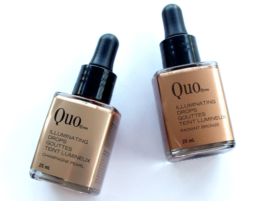 QUO Illuminating Drops in Champagne Pearl and Radiant Bronzer ($20 CAD each)