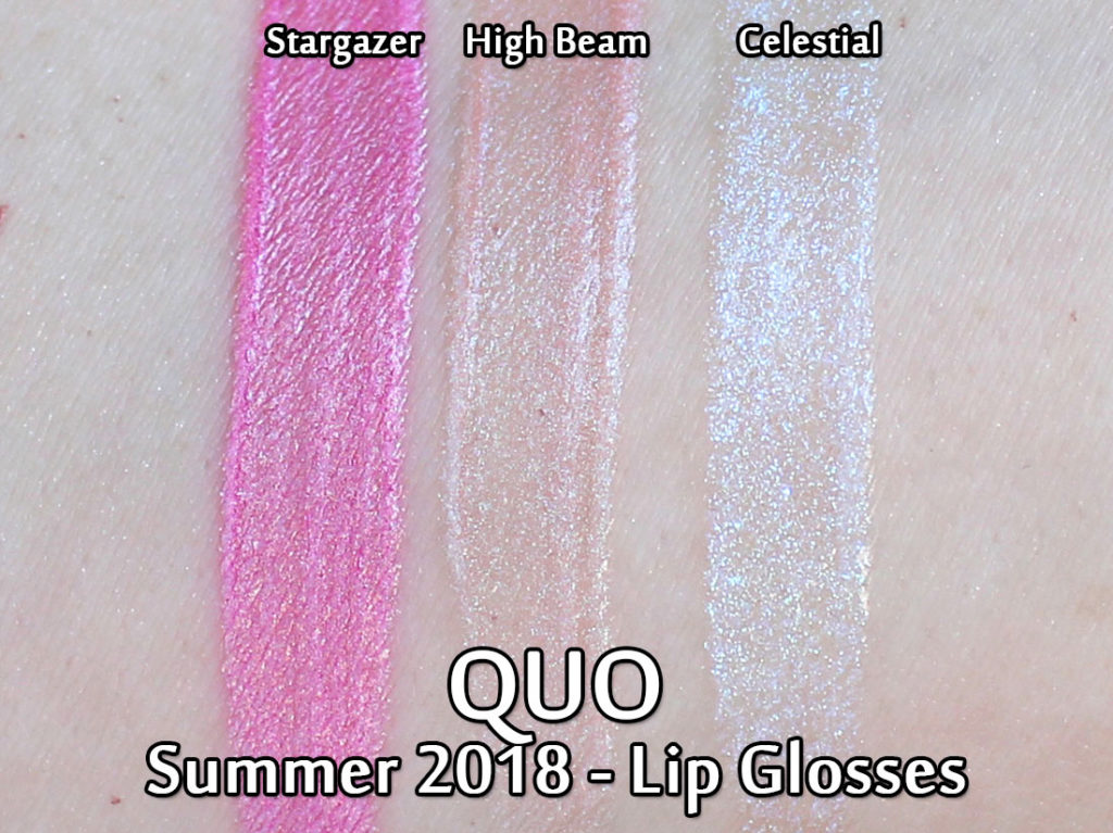 QUO Summer 2018 - Lip Glosses - swatches