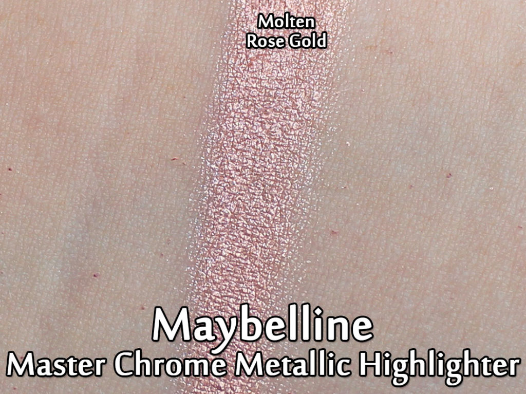 Maybelline Master Chrome Metallic Highlighter in Molten Rose Gold - swatched