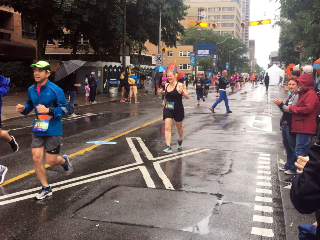 Spotting my husband near the finish line.