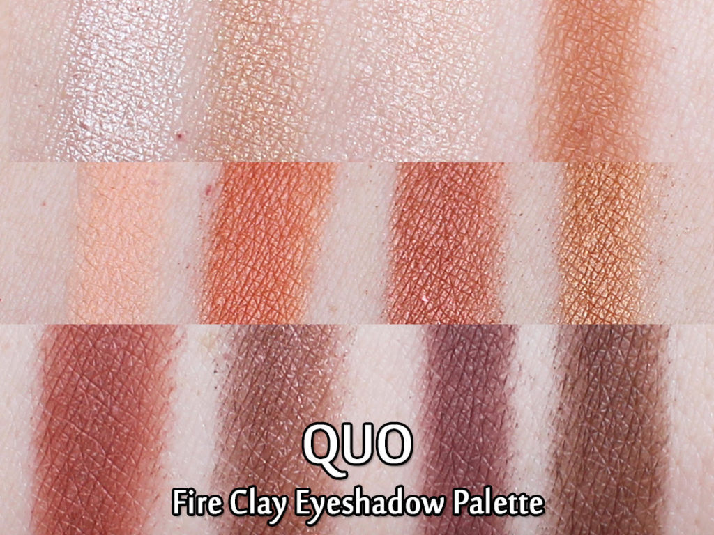 QUO Fall 2018 Collection - Eyeshadow Palette in Fire Clay - swatched