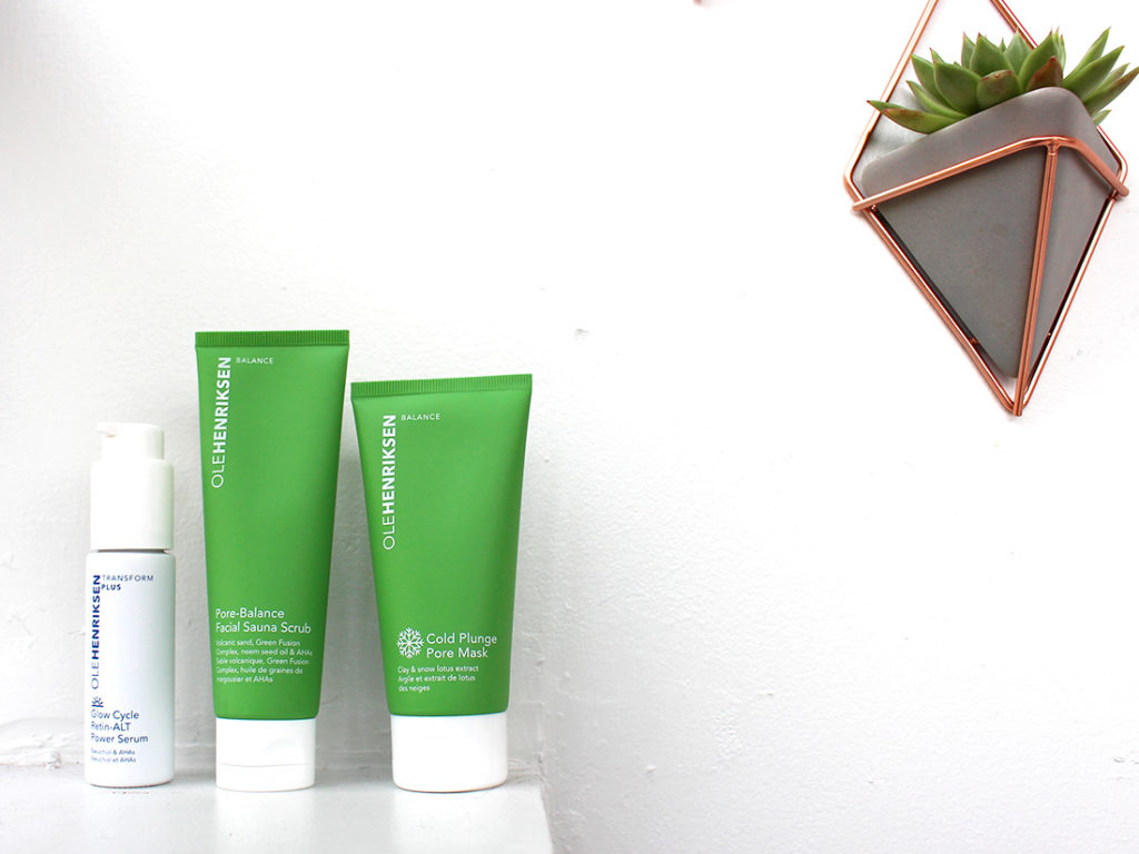 Trying out Ole Henriksen's Cold Plunge Pore Mask, Glow Cycle Retin-ALT Power Serum & Pore-Balance Facial Sauna Scrub