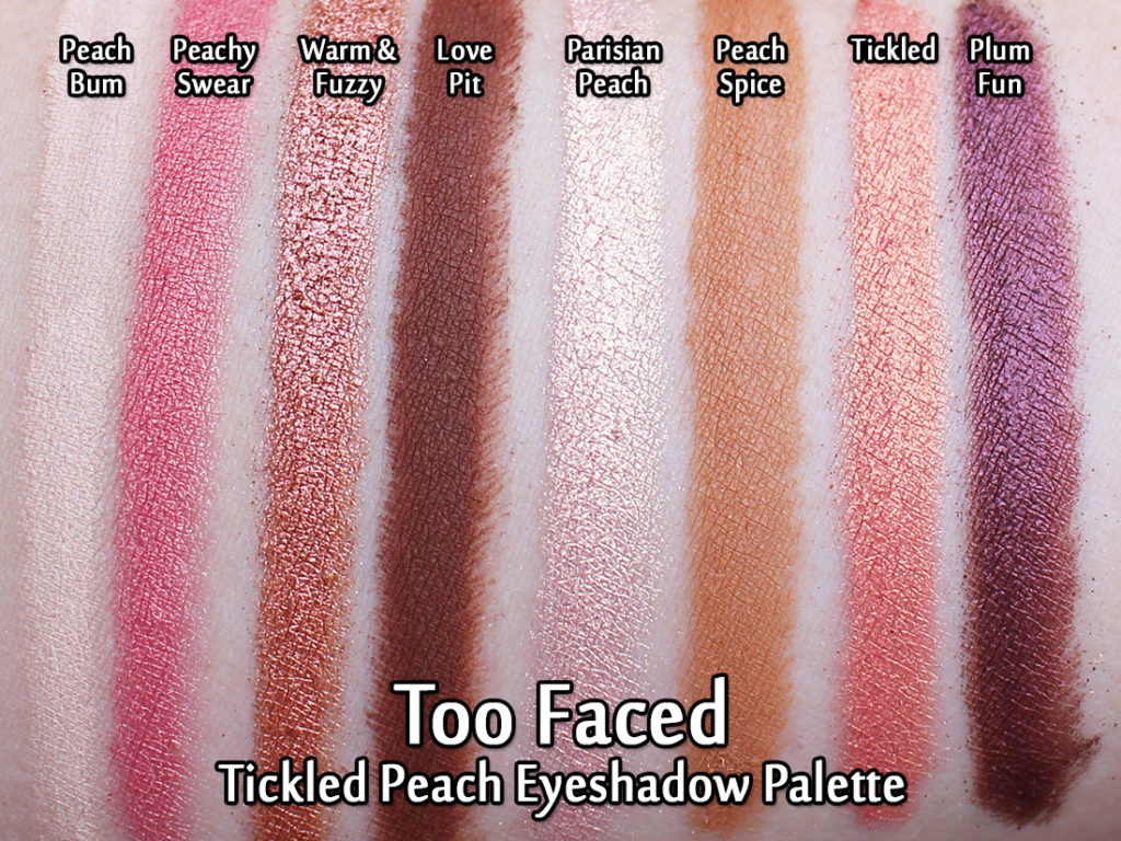 Too Faced Tickled Peach palette - swatches