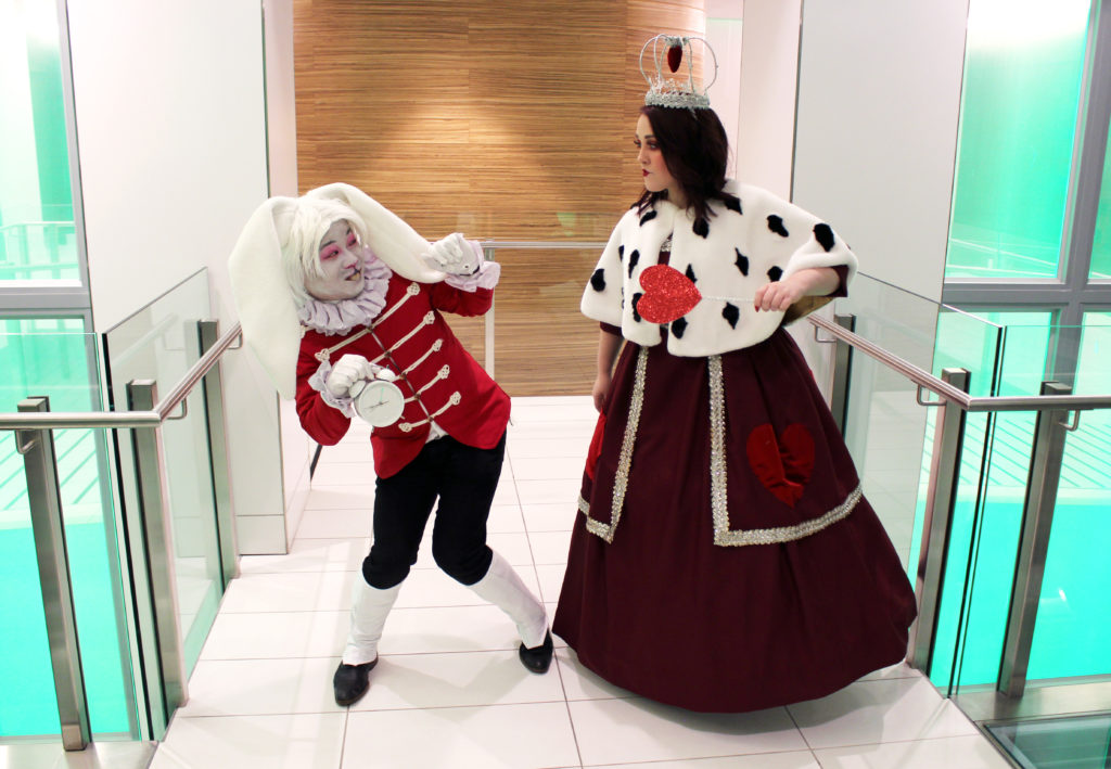 The Queen of Hearts is most certainly not impressed with the White Rabbit