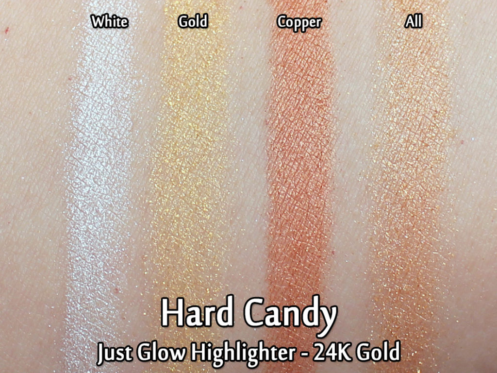 Hard Candy Just Glow Highlighter in 24K Gold - swatches