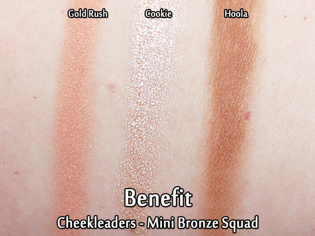 Benefit - Mini Bronze Squad - Gold Rush, Cookie & Hoola - Swatched