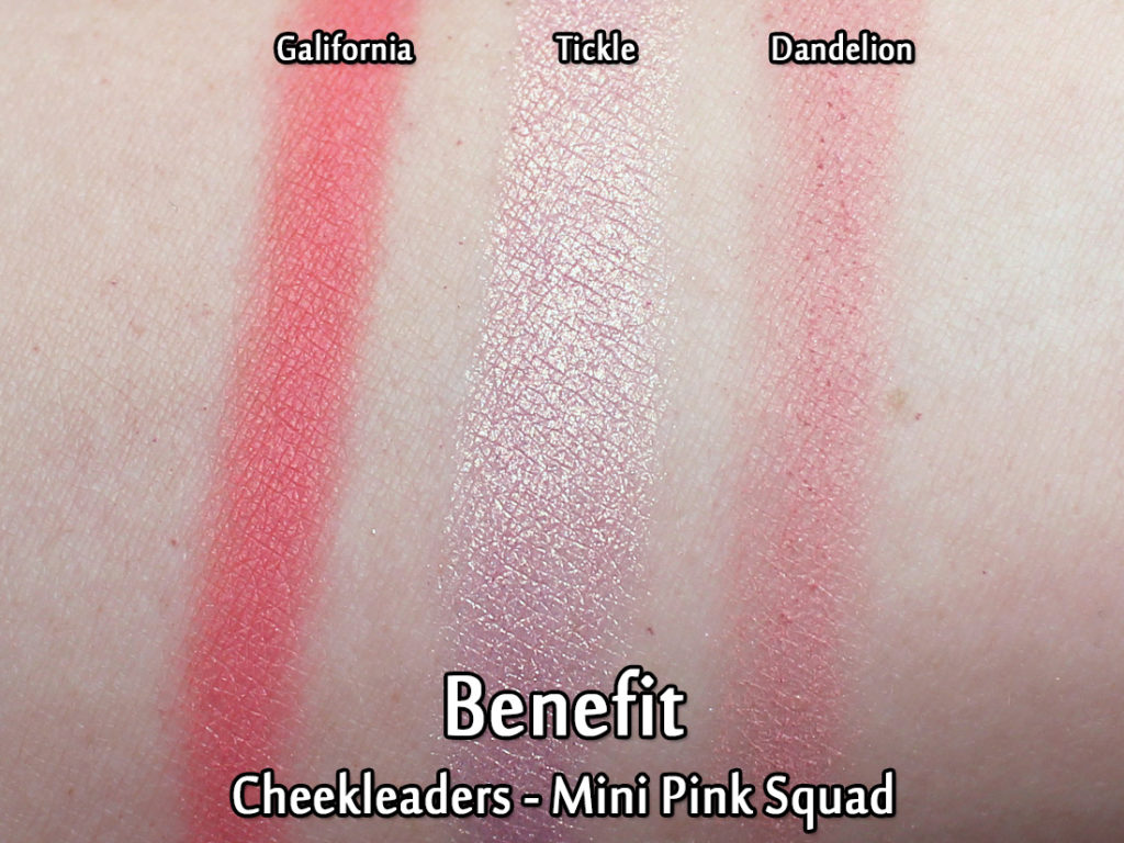 Benefit - Mini Pink Squad - Galifornia, Tickle & Dandelion - Swatched