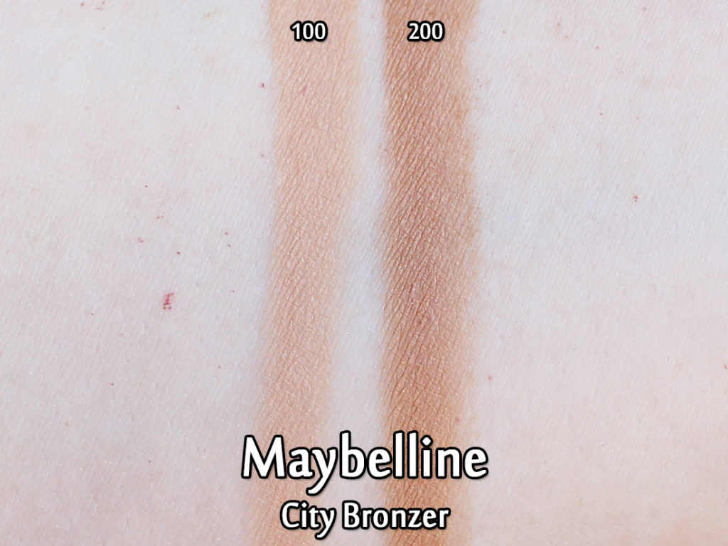 Maybelline City Bronzers in 100 and 200 - swatched